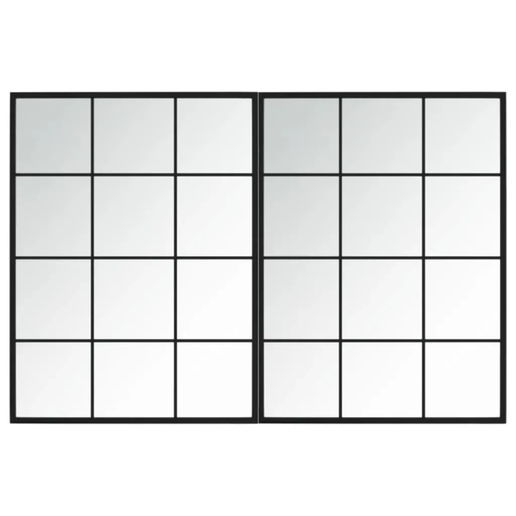 Wall Mirrors 2 pcs Black 80x60 cm Metal Price