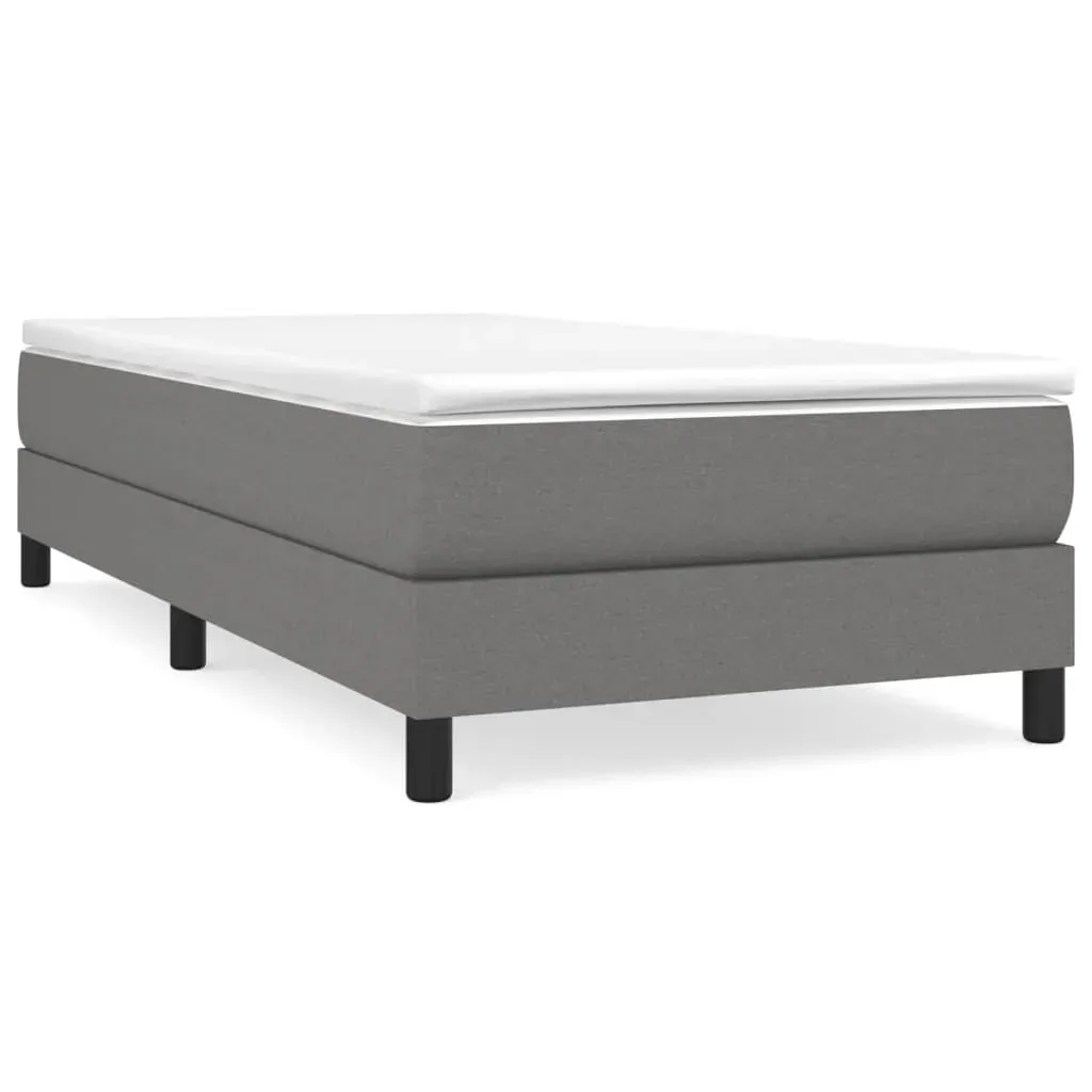 Box Spring Bed with Mattress Dark Grey 100x200 cm Fabric Price