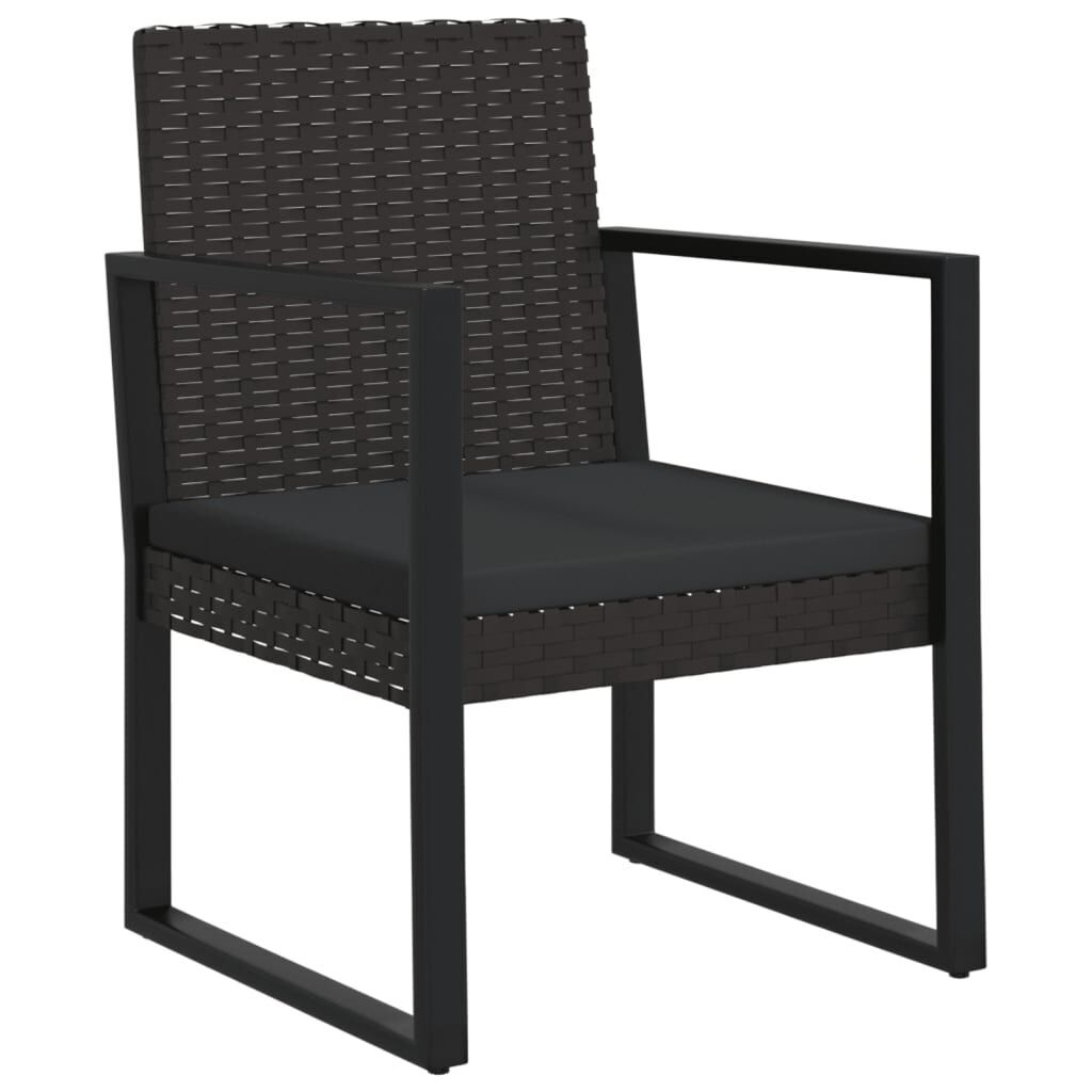 3 Piece Garden Lounge Set with Cushions Black Poly Rattan Price