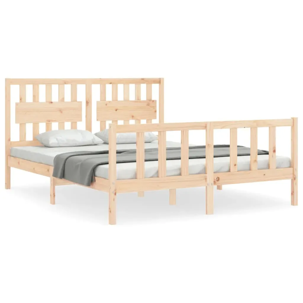 Bed Frame without Mattress 150x200 cm Solid Wood Pine Price