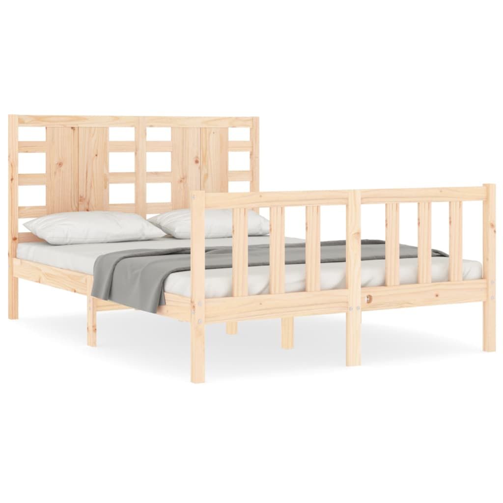 Bed Frame without Mattress 135x190 cm Solid Wood Pine Price