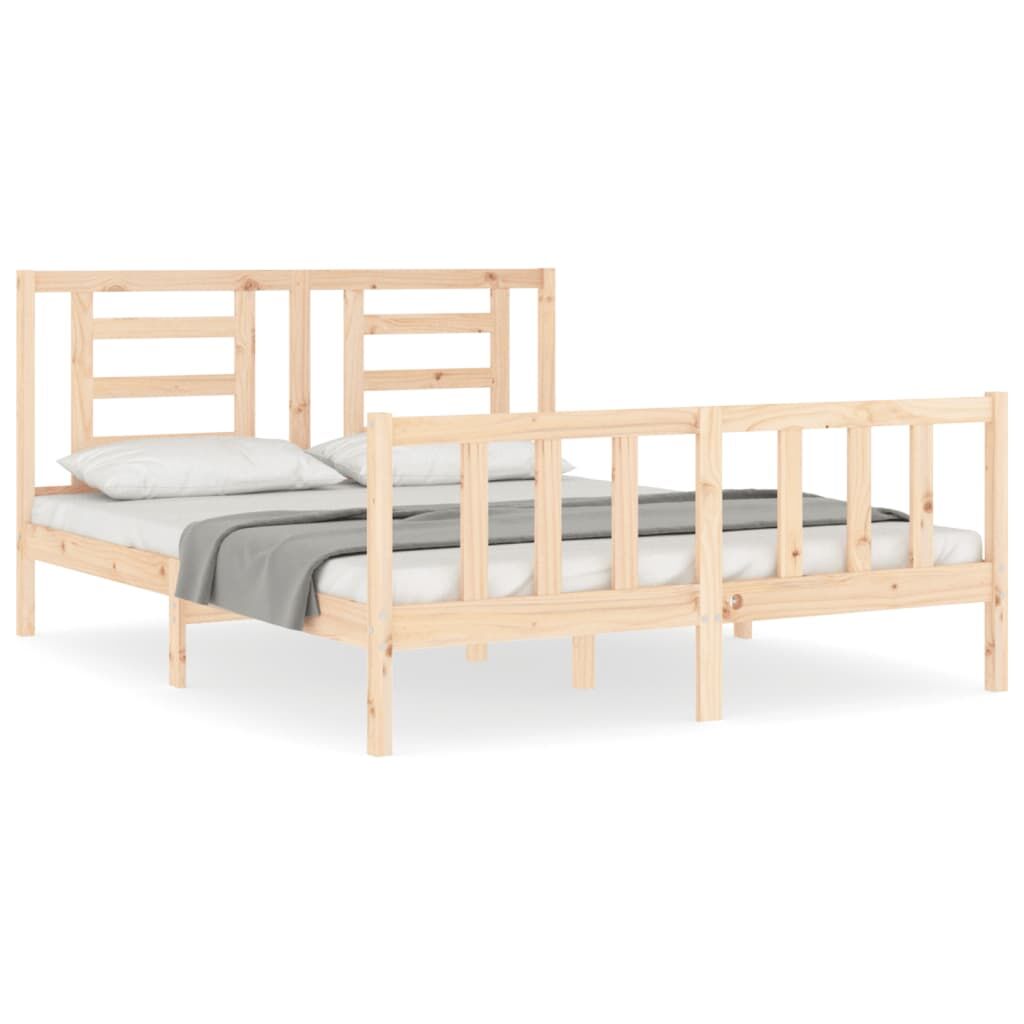 Bed Frame without Mattress 150x200 cm Solid Wood Pine Price