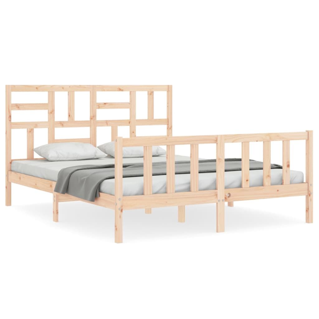Bed Frame without Mattress 150x200 cm Solid Wood Pine Price