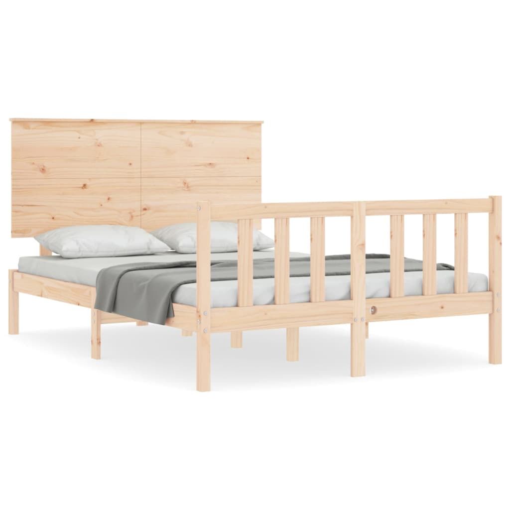 Bed Frame without Mattress 135x190 cm Solid Wood Pine Price