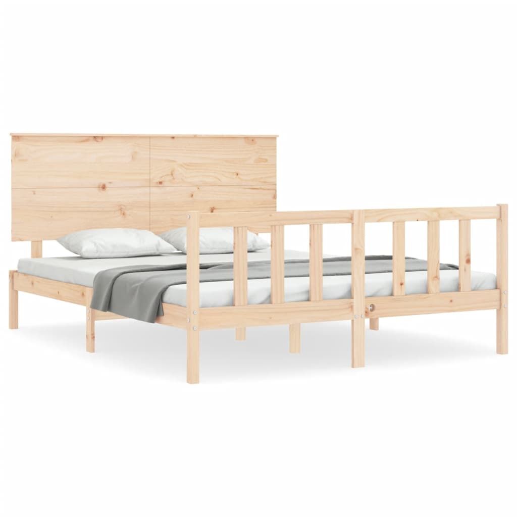 Bed Frame without Mattress 150x200 cm Solid Wood Pine Price