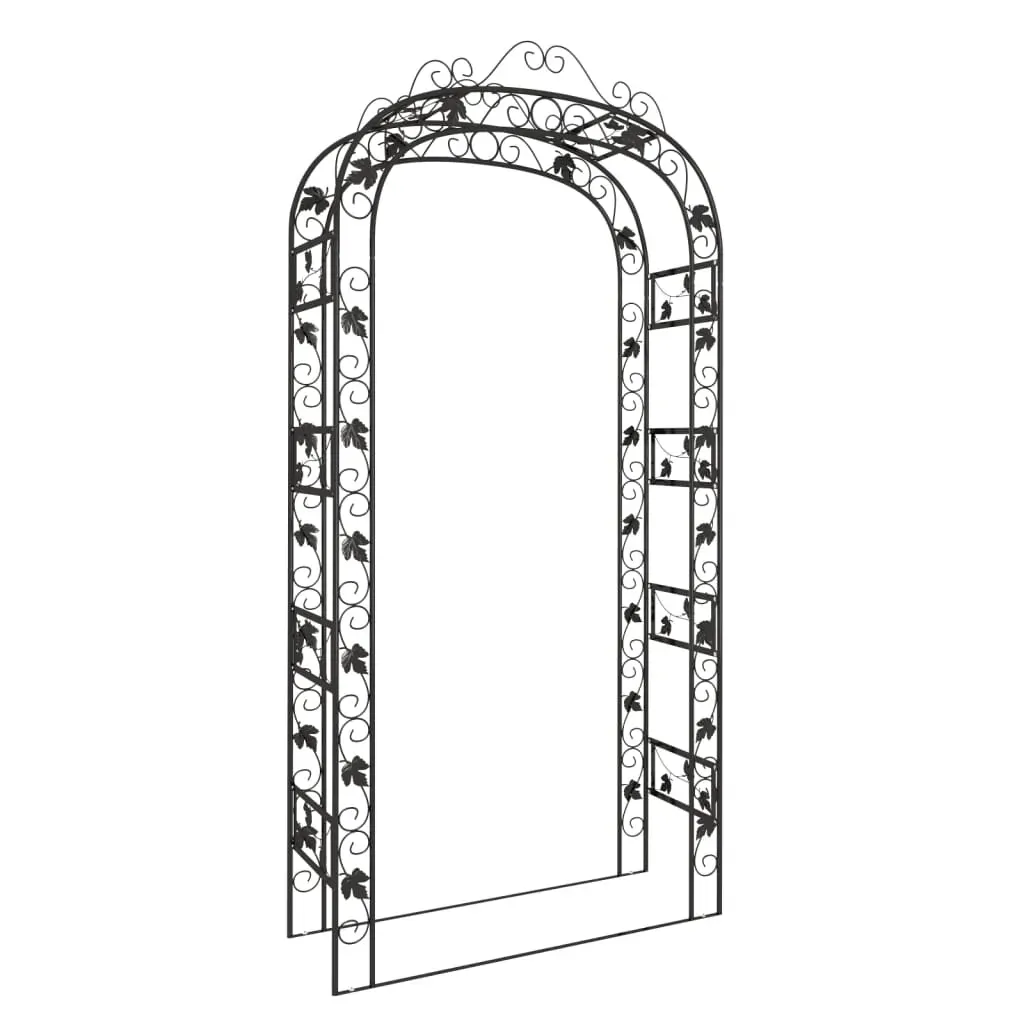 Garden Arch Black 116x45x240 cm Steel Price