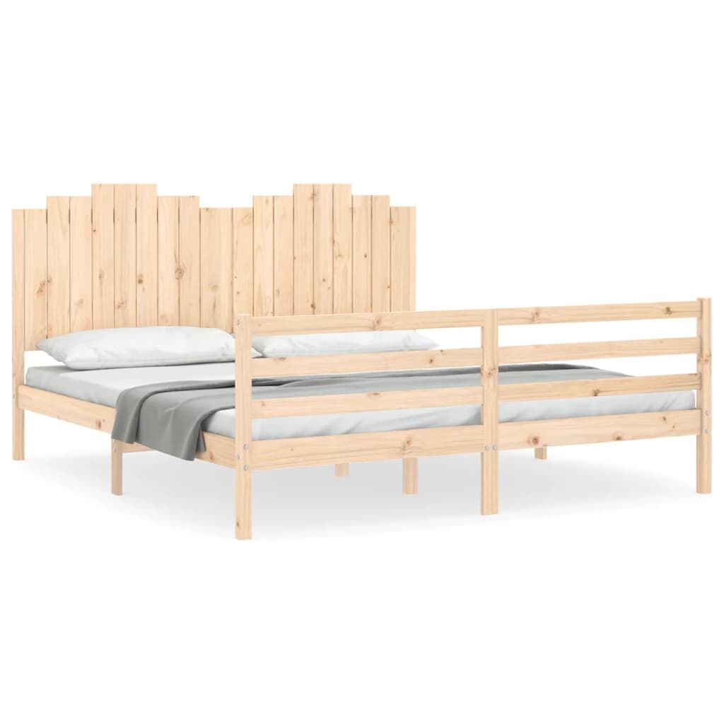 Bed Frame without Mattress 183x203 cm King Solid Wood Price