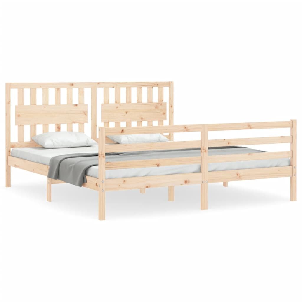 Bed Frame without Mattress 183x203 cm King Solid Wood Price