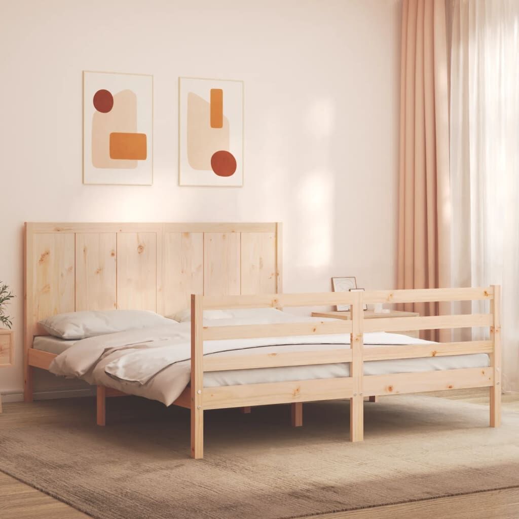 Bed Frame without Mattress 150x200 cm Solid Wood Price