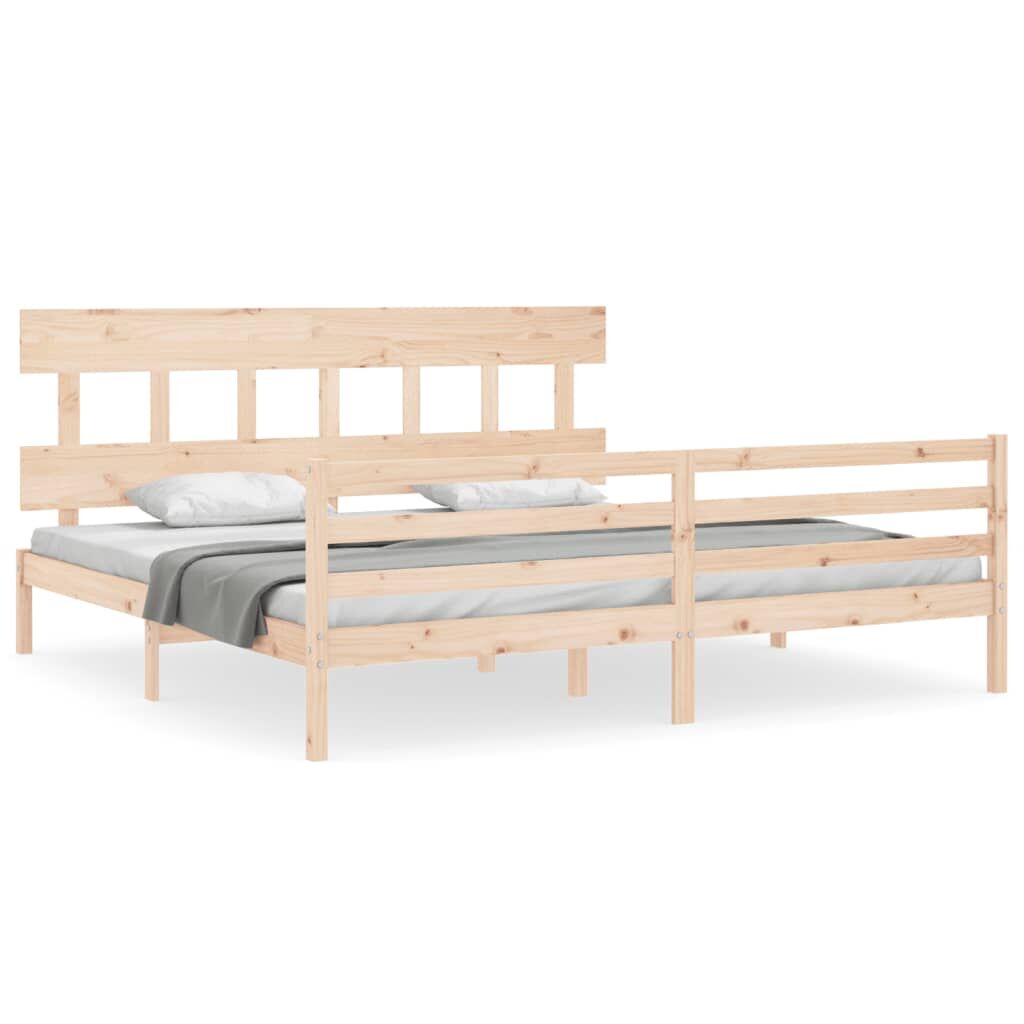Bed Frame without Mattress 183x203 cm King Solid Wood Price