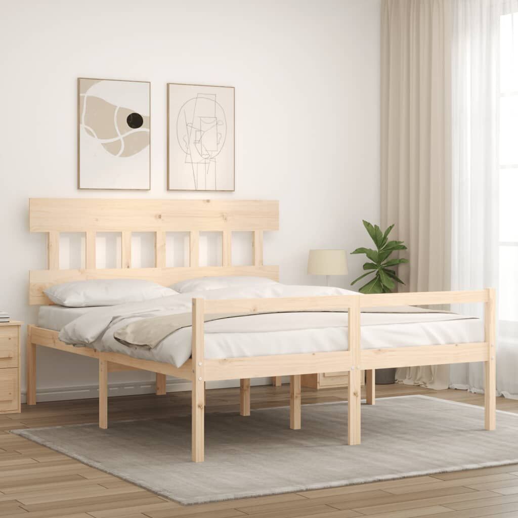 Senior Bed without Mattress 150x200 cm Solid Wood Price