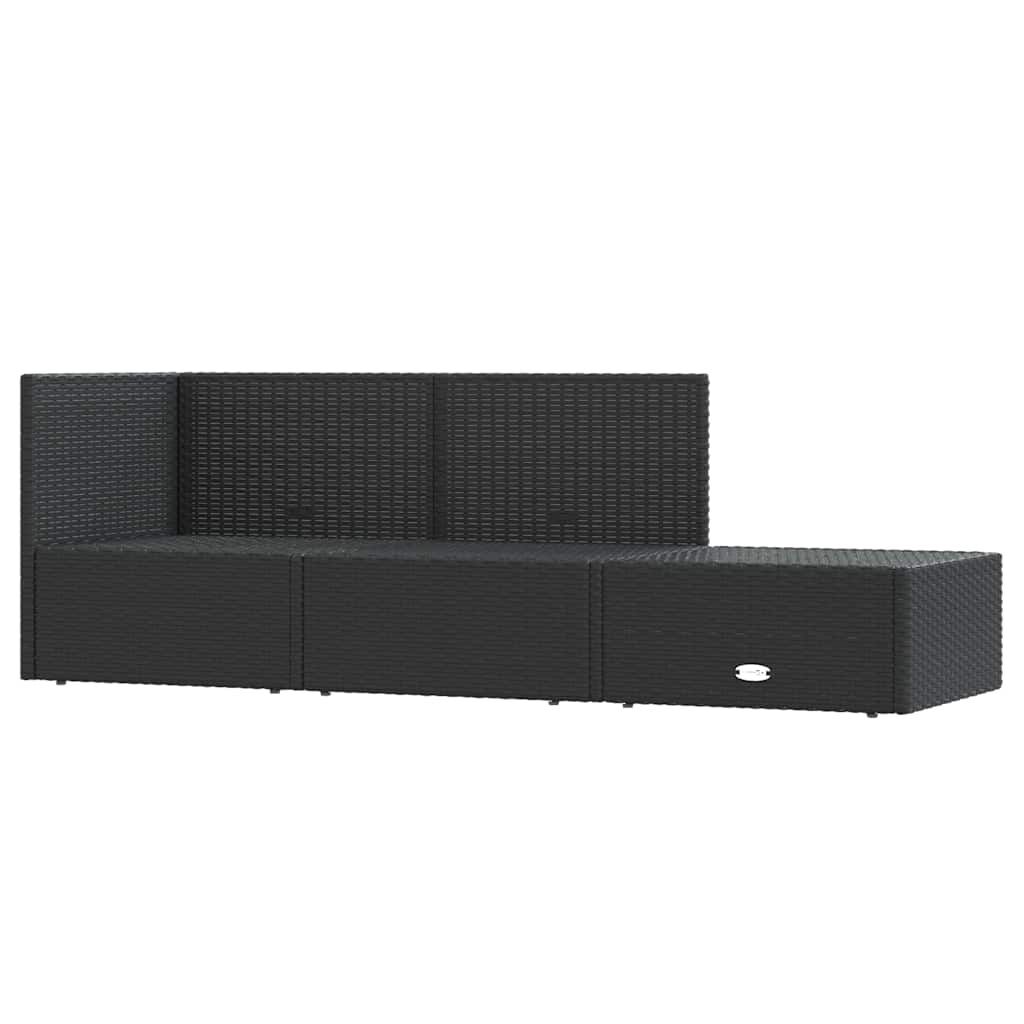 3 Piece Garden Lounge Set with Cushions Black Poly Rattan Price