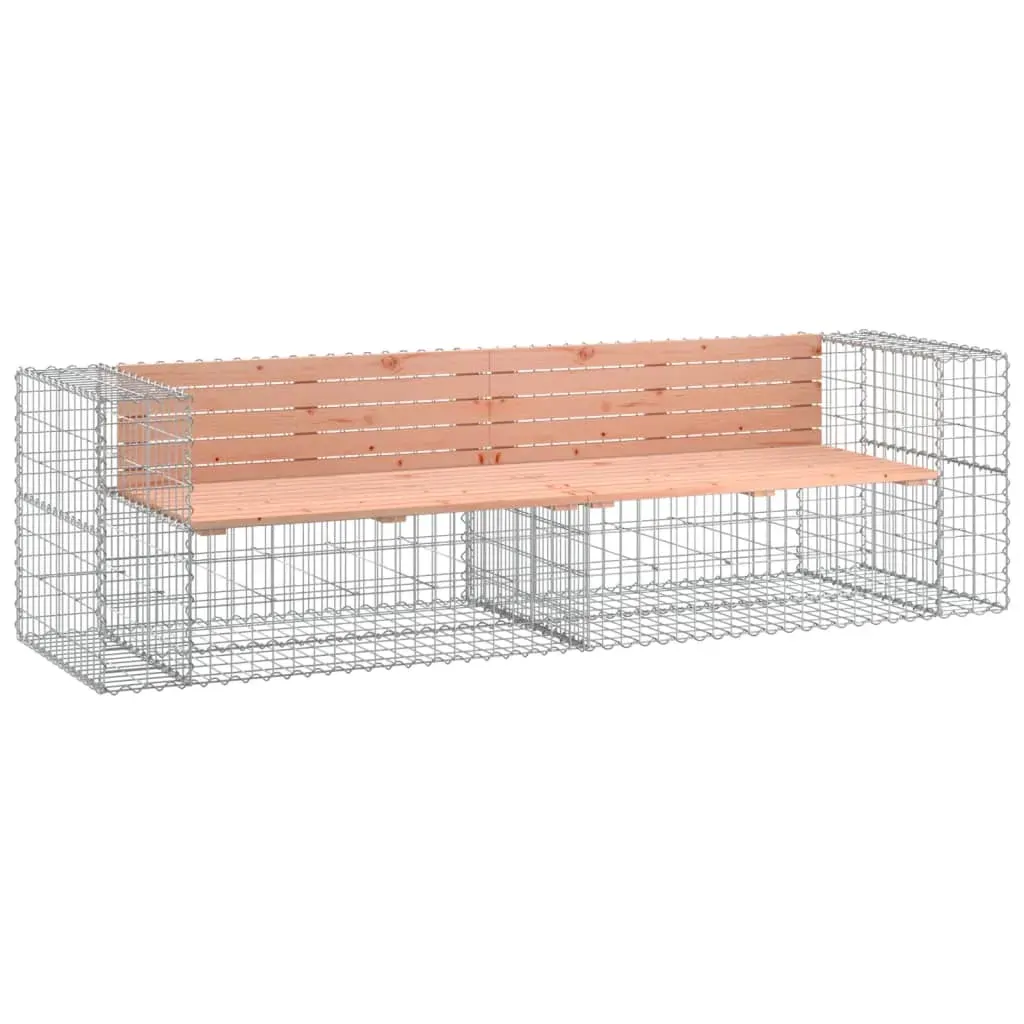 Garden Bench Gabion Design 244x71x65.5 cm Solid Wood Douglas Price