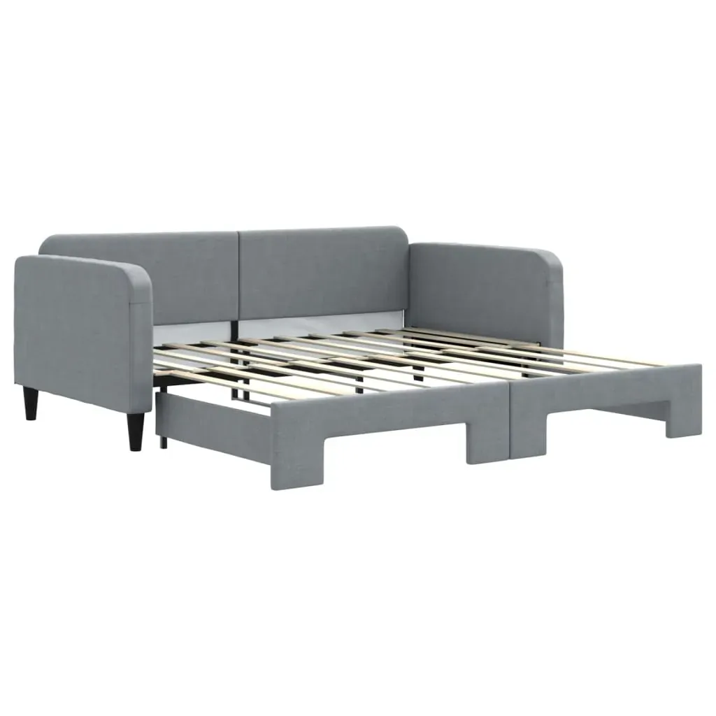 Daybed with Trundle without Mattress Light Grey 90x190 cm Price