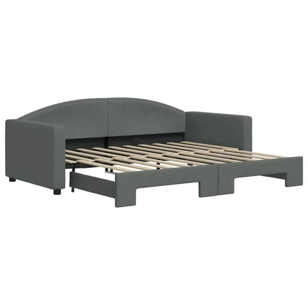 Daybed with Trundle without Mattress Dark Grey 90x190 cm Price