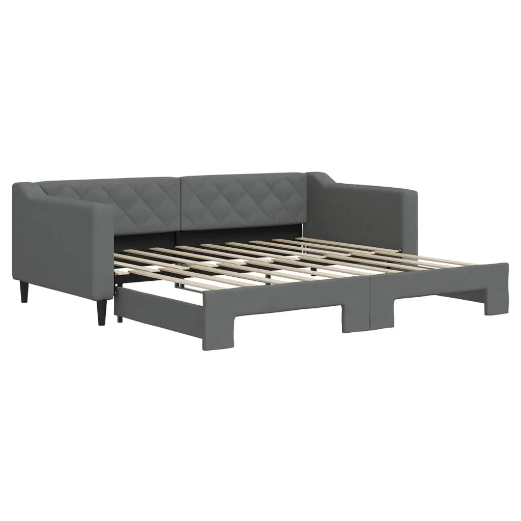 Daybed with Trundle without Mattress Dark Grey 90x190 cm Price
