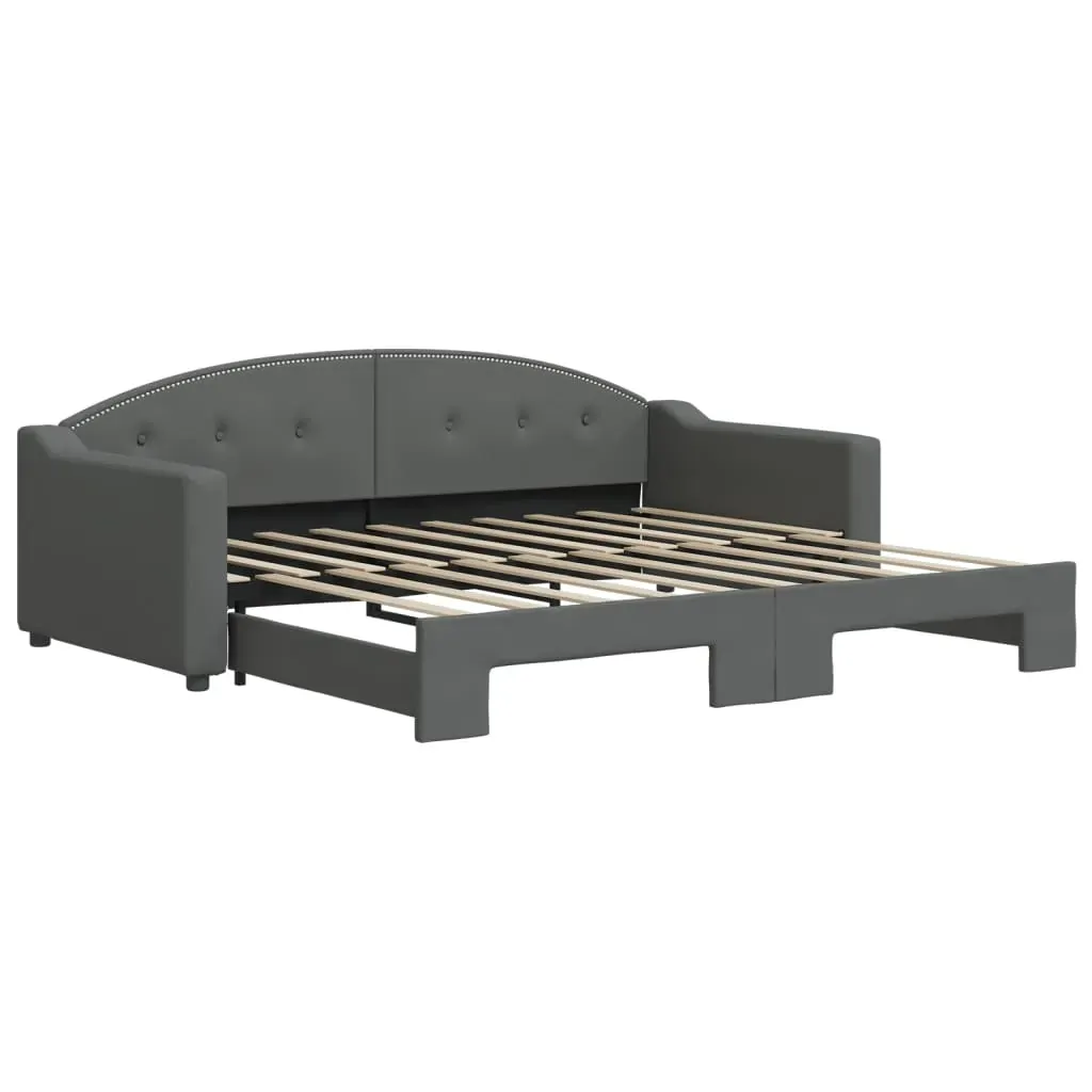 Daybed with Trundle without Mattress Dark Grey 90x190 cm Price