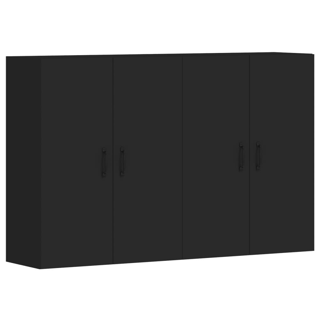 Wall Mounted Cabinets 2 pcs Black Engineered Wood Price