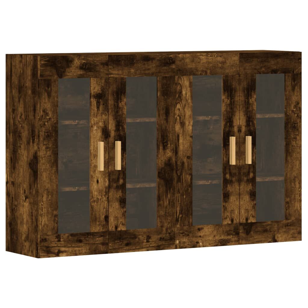 Wall Mounted Cabinets 2 pcs Smoked Oak Engineered Wood Price