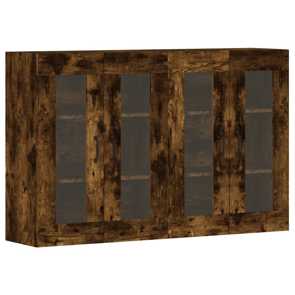 Wall Mounted Cabinets 2 pcs Smoked Oak Engineered Wood Price