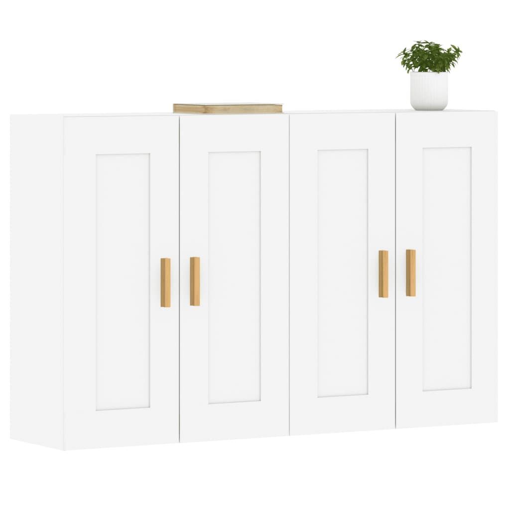 Wall Mounted Cabinets 2 pcs White Engineered Wood Price