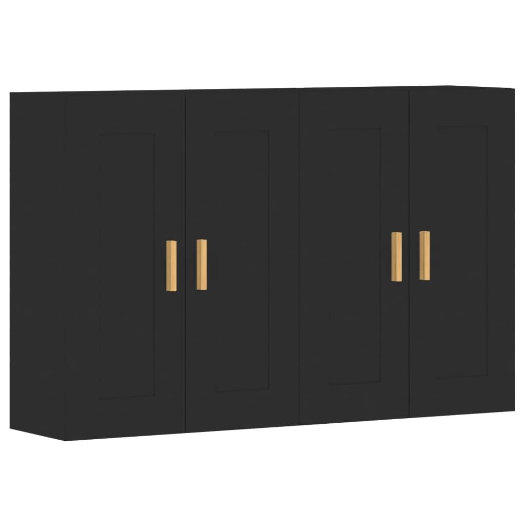 Wall Mounted Cabinets 2 pcs Black Engineered Wood Price