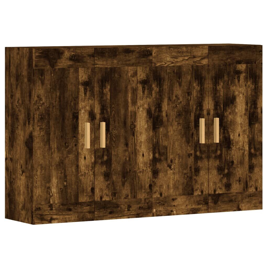 Wall Mounted Cabinets 2 pcs Smoked Oak Engineered Wood Price