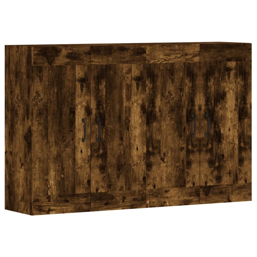Wall Mounted Cabinets 2 pcs Smoked Oak Engineered Wood Price