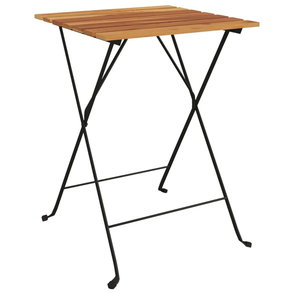 Folding Bistro Table 55x54x71 cm Solid Wood Teak and Steel Price