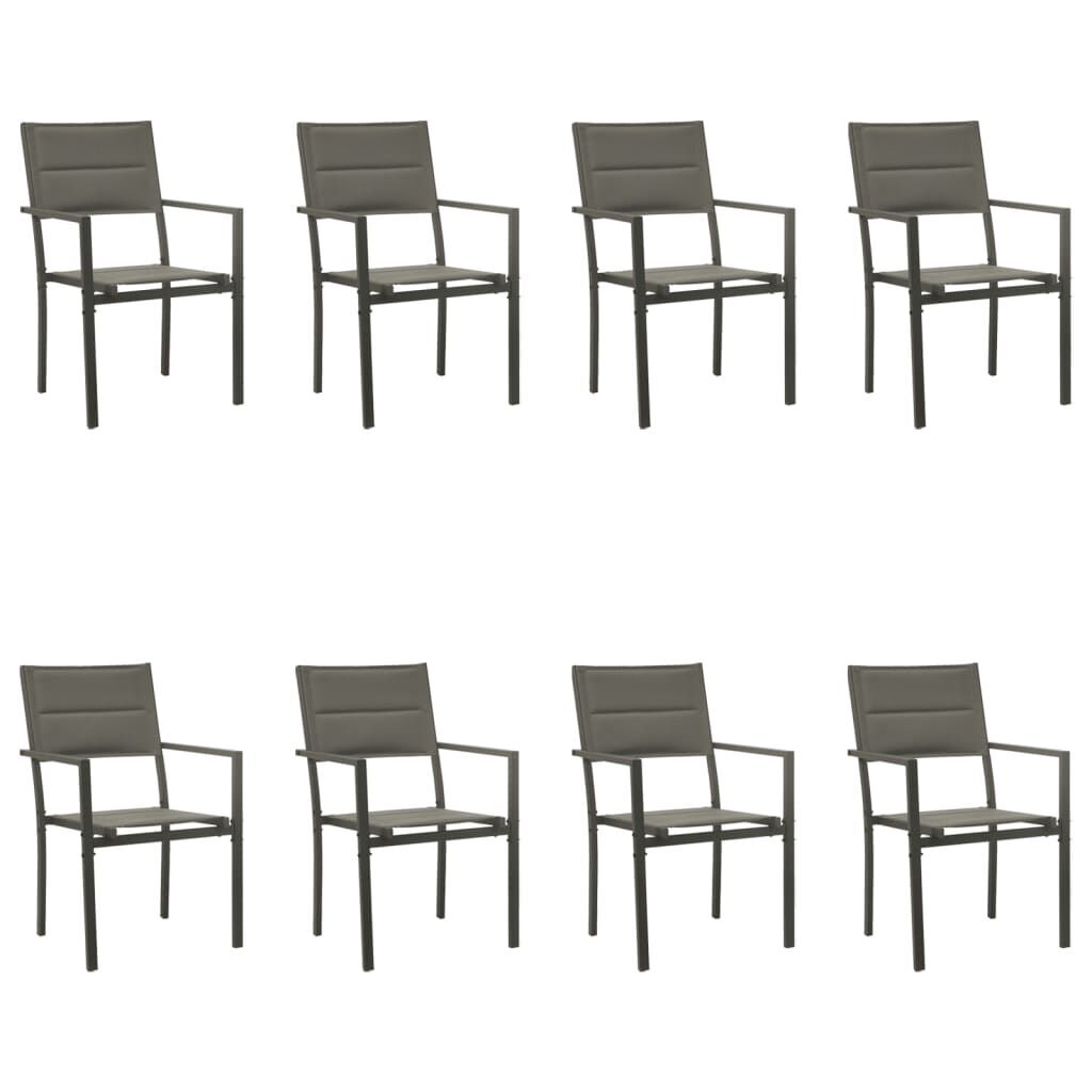 5 Piece Garden Dining Set Black Steel and Textilene Price