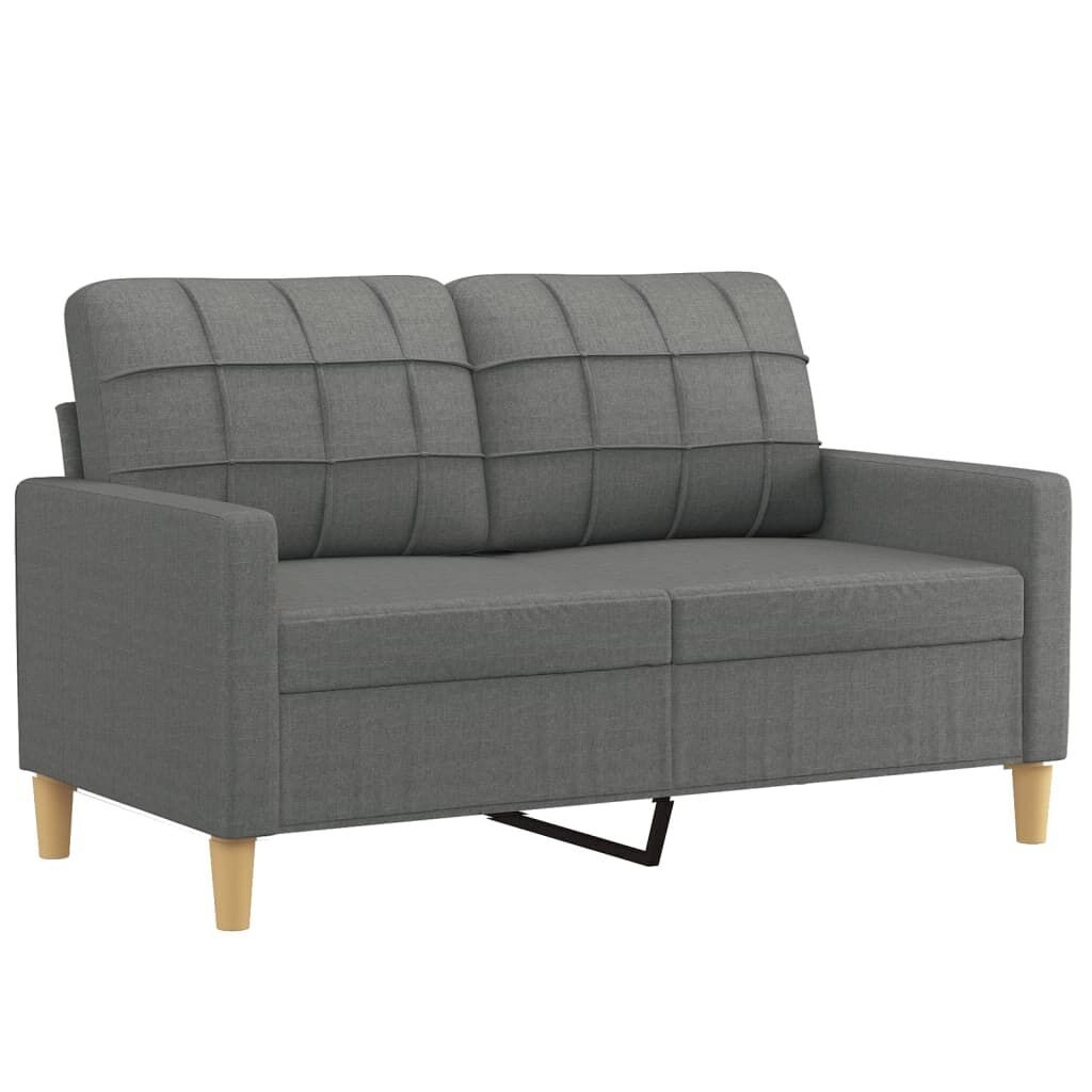 2 Piece Sofa Set with Cushions Dark Grey Fabric Price