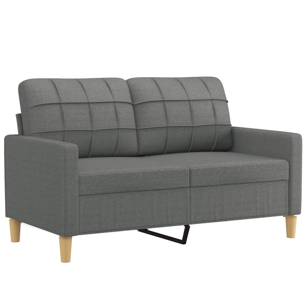 2 Piece Sofa Set with Cushions Dark Grey Fabric Price