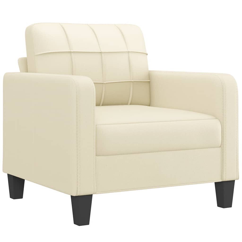 4 Piece Sofa Set with Cushions Cream Faux Leather Price