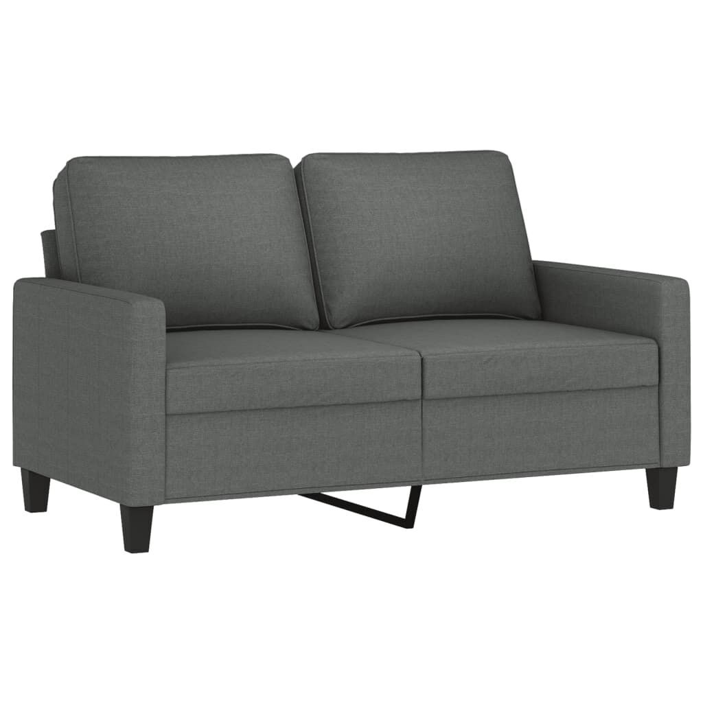 3 Piece Sofa Set with Cushions Dark Grey Fabric Price