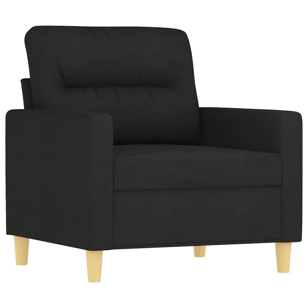 3 Piece Sofa Set with Pillows Black Fabric Price
