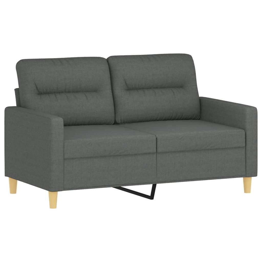 2 Piece Sofa Set with Pillows Dark Grey Fabric Price