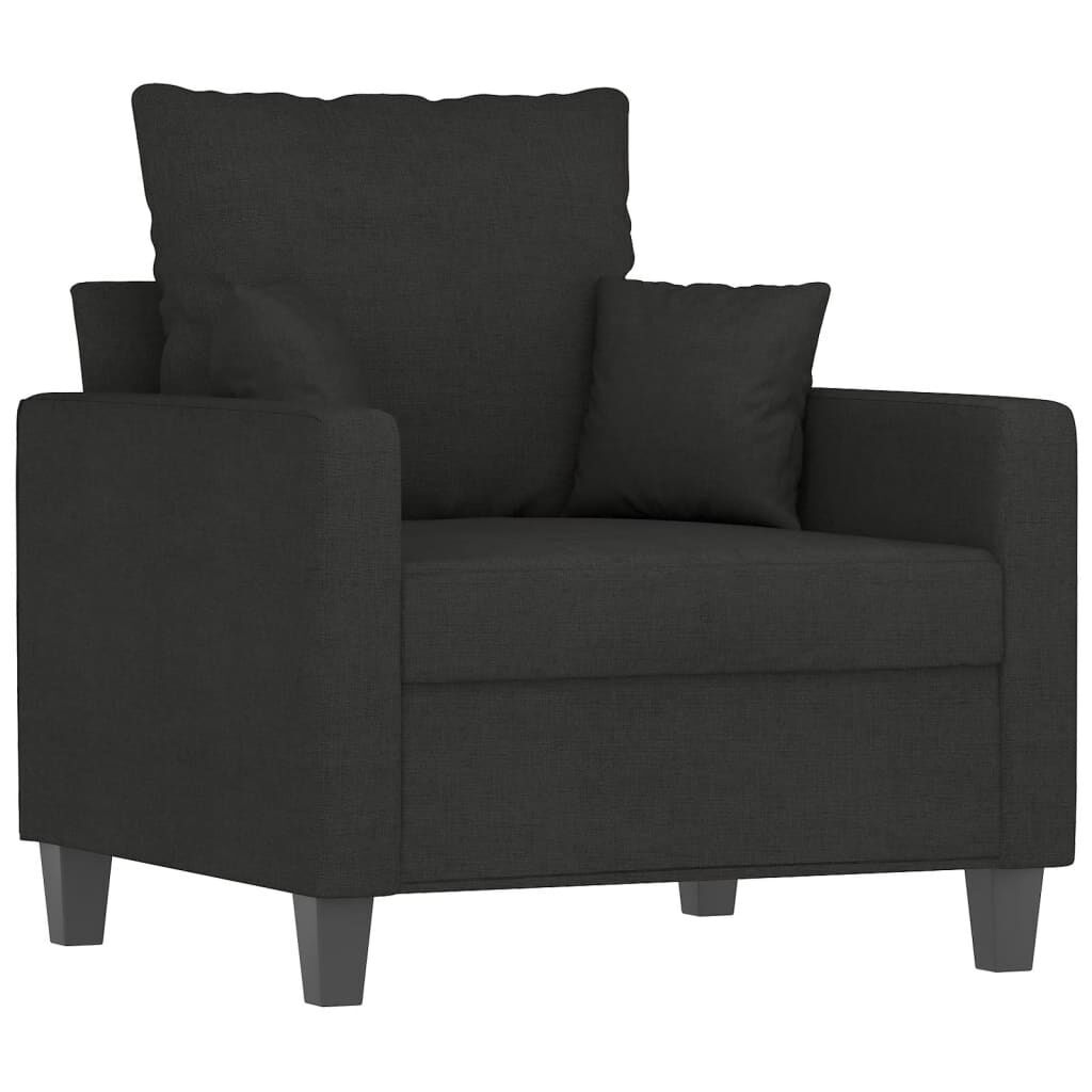 4 Piece Sofa Set with Pillows Black Fabric Price