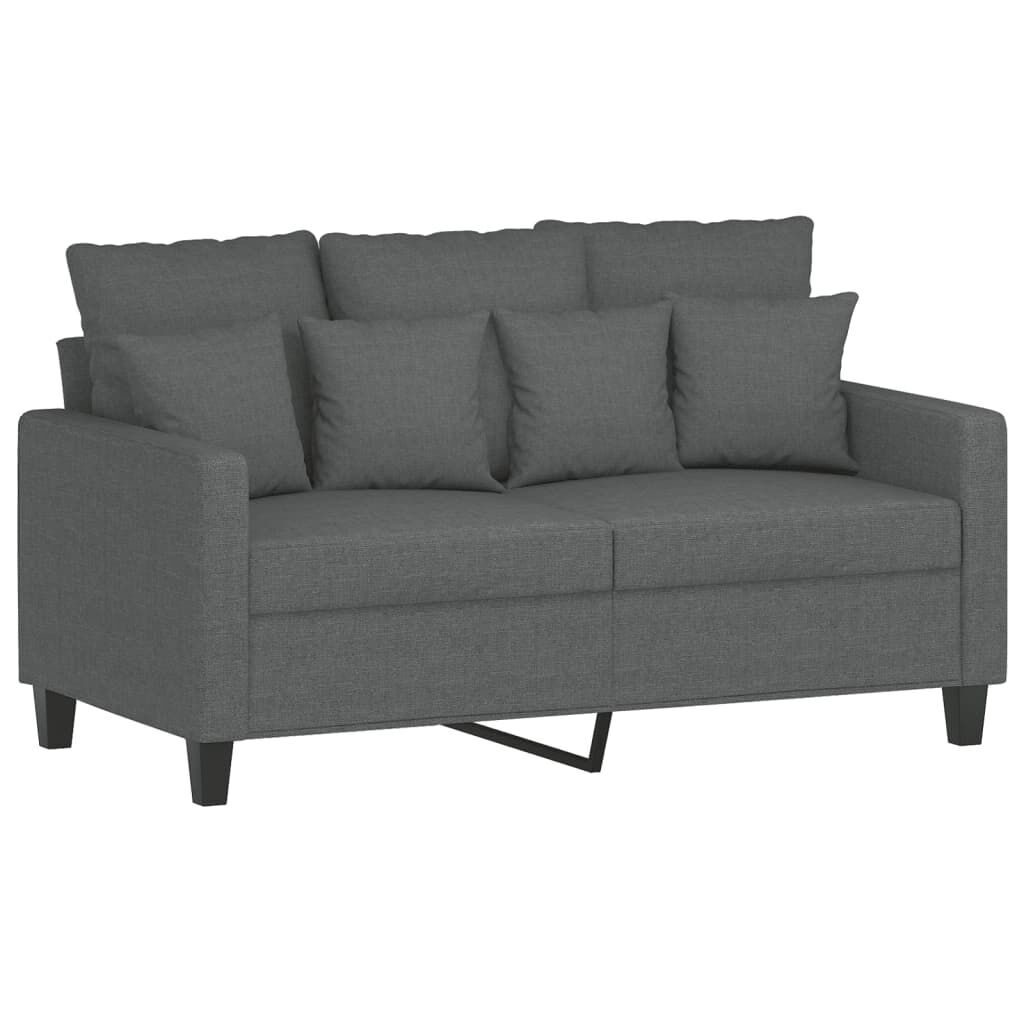 2 Piece Sofa Set with Cushions Dark Grey Fabric Price