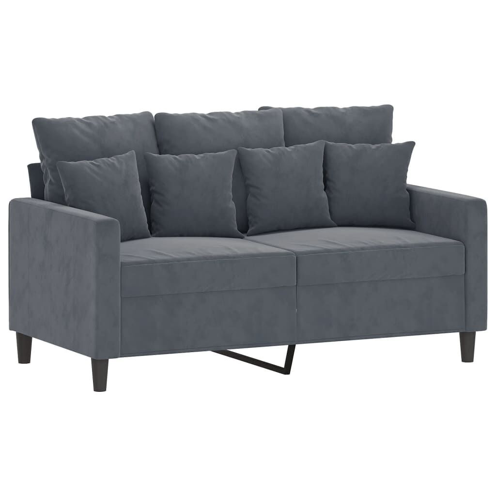 3 Piece Sofa Set with Cushions Dark Grey Velvet Price