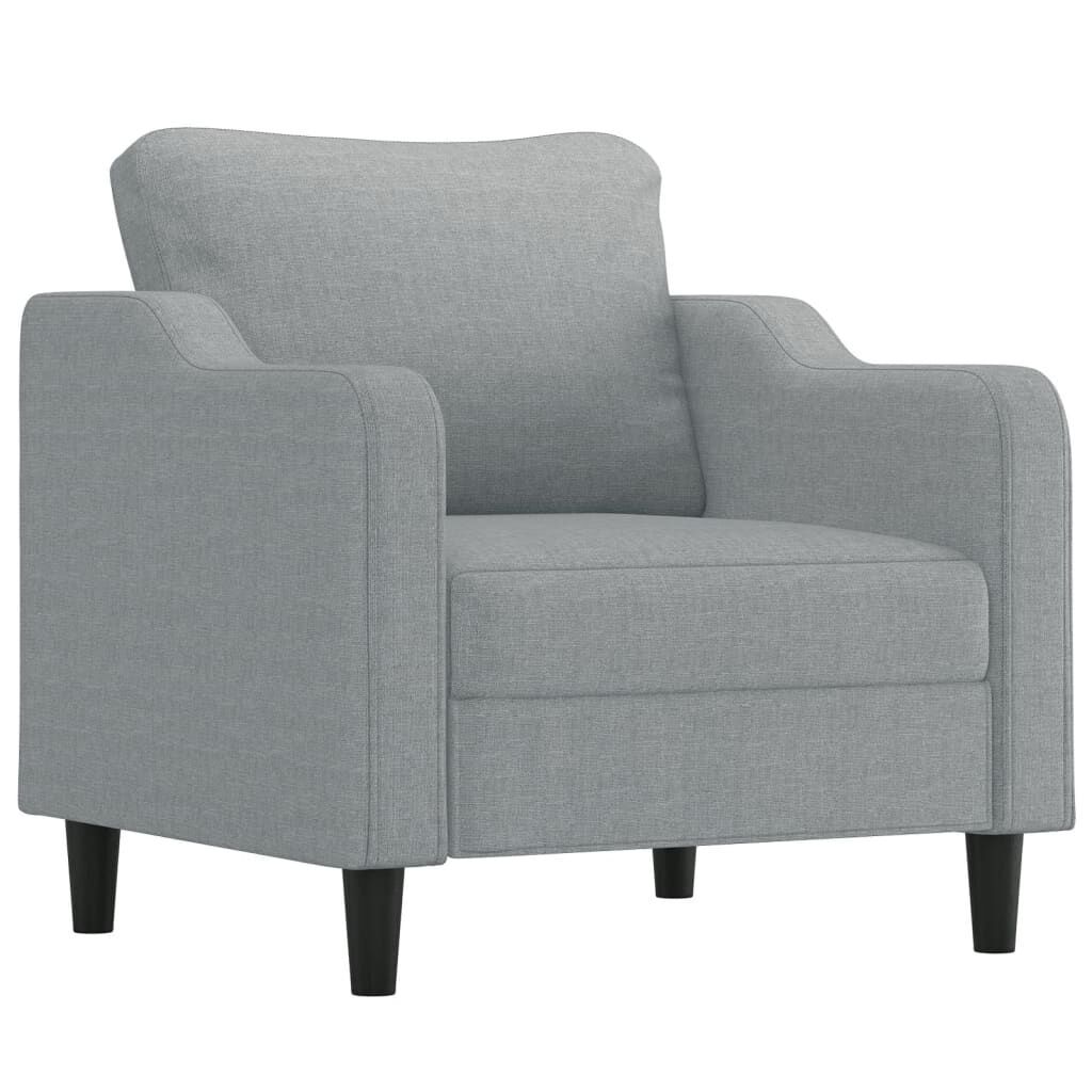3 Piece Sofa Set with Pillows Light Grey Fabric Price
