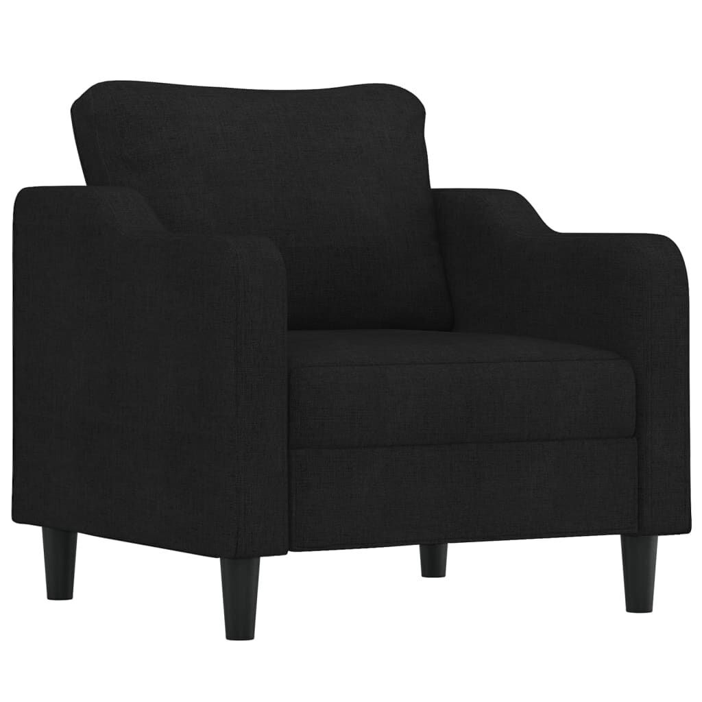 3 Piece Sofa Set with Pillows Black Fabric Price