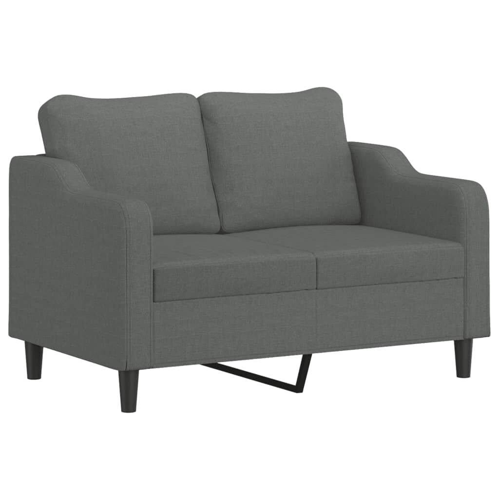2 Piece Sofa Set with Cushions Dark Grey Fabric Price