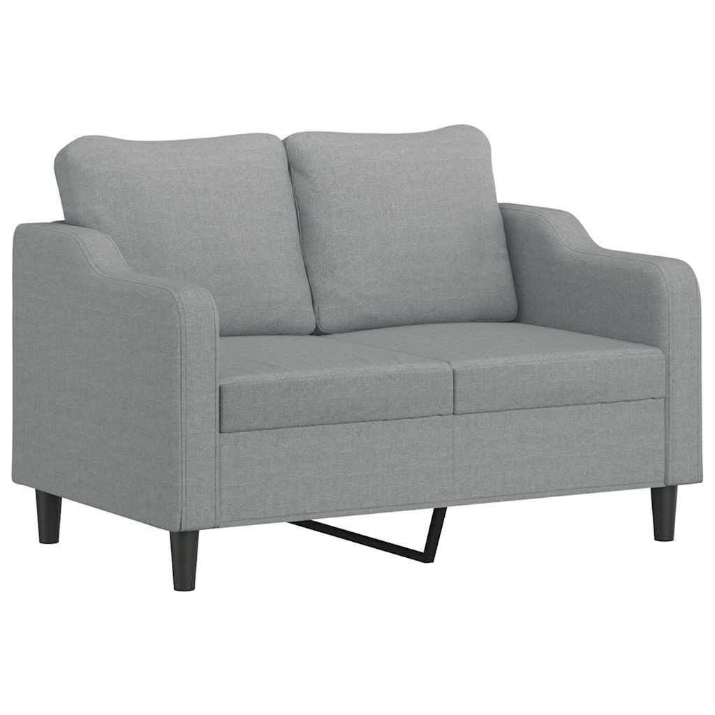 2 Piece Sofa Set with Pillows Light Grey Fabric Price