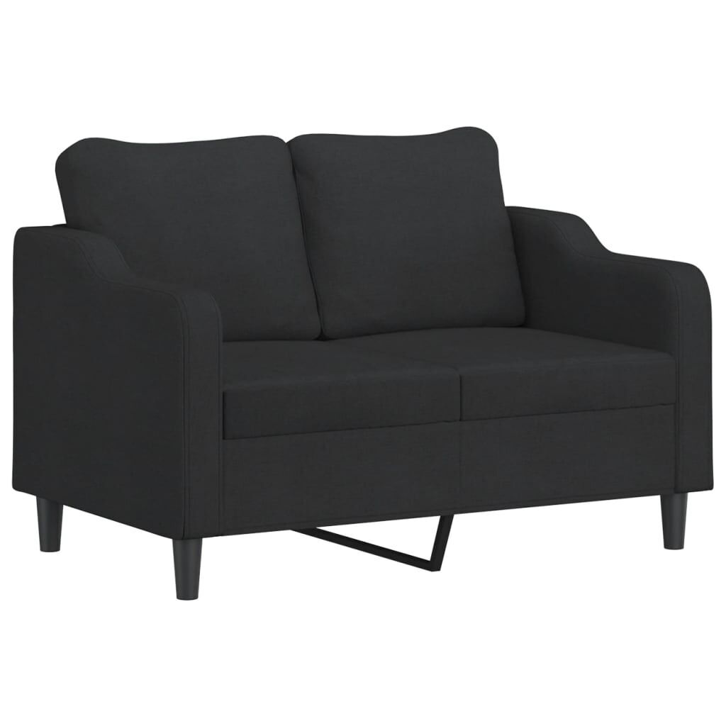 2 Piece Sofa Set with Pillows Black Fabric Price
