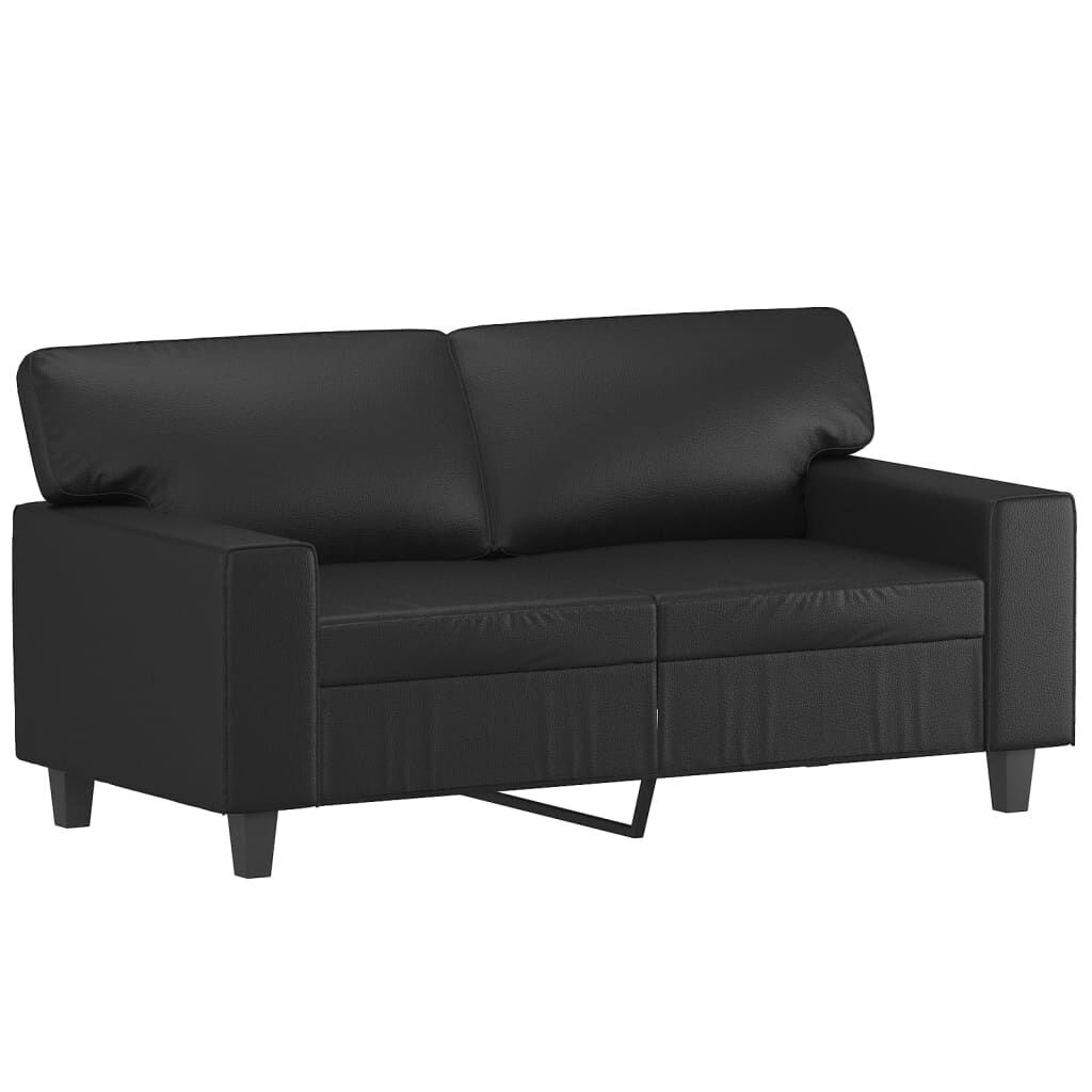 3 Piece Sofa Set Black Faux Leather Price