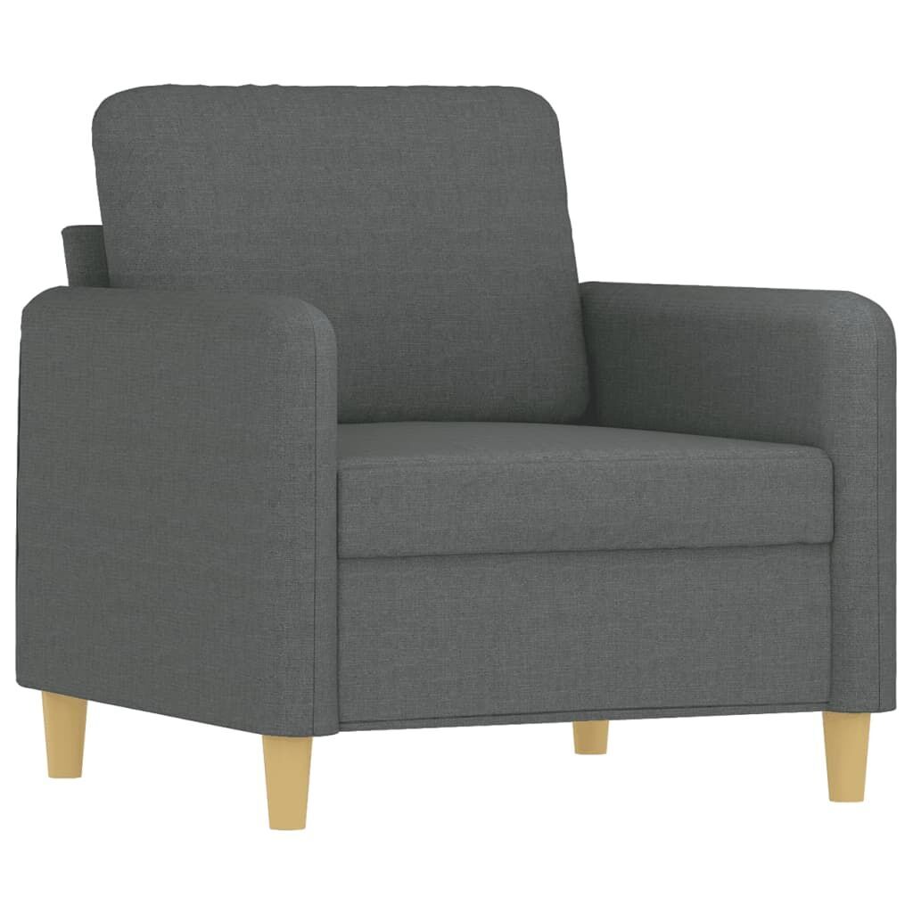 3 Piece Sofa Set with Pillows Dark Grey Fabric Price