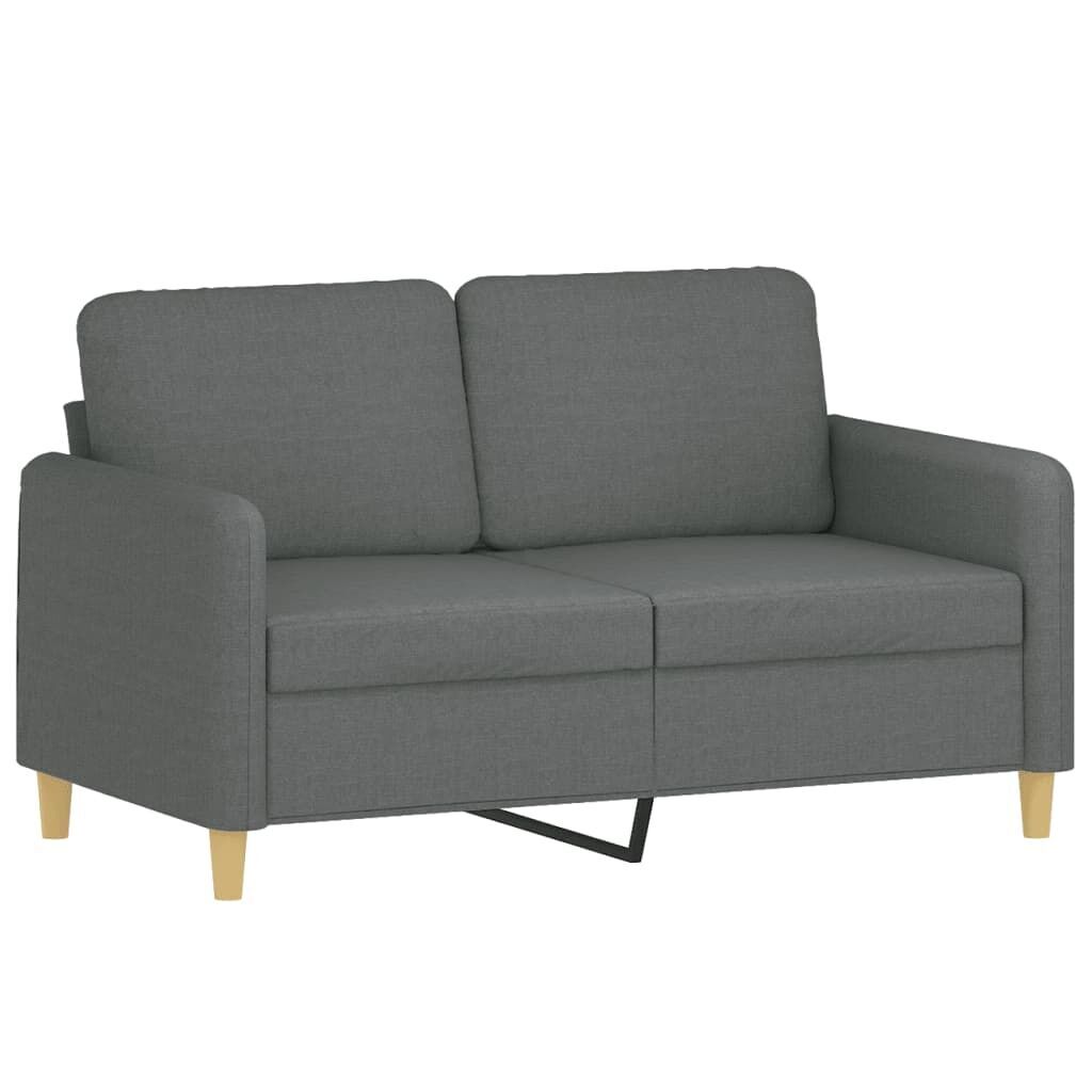 2 Piece Sofa Set with Cushions Dark Grey Fabric Price