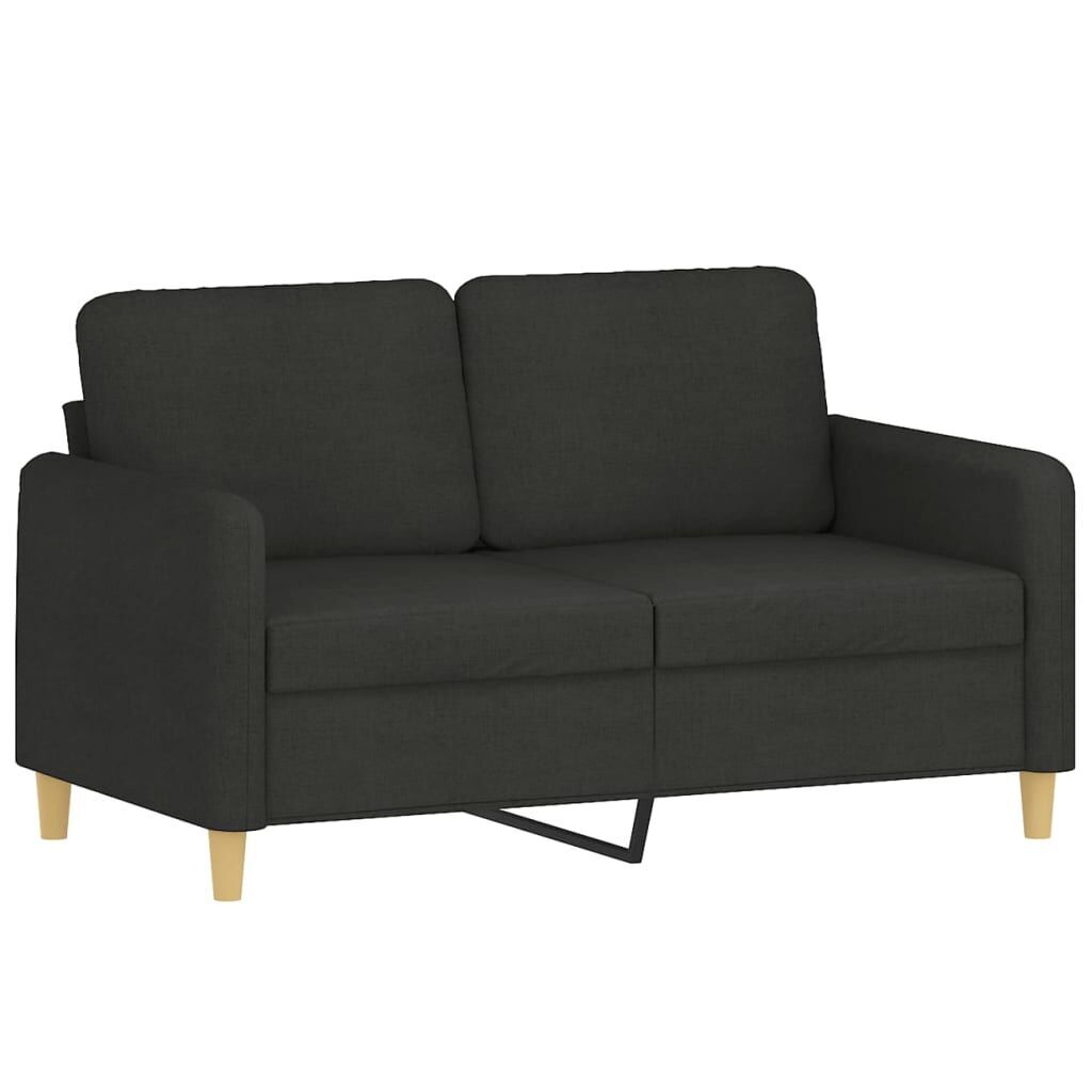 2 Piece Sofa Set with Cushions Black Fabric Price