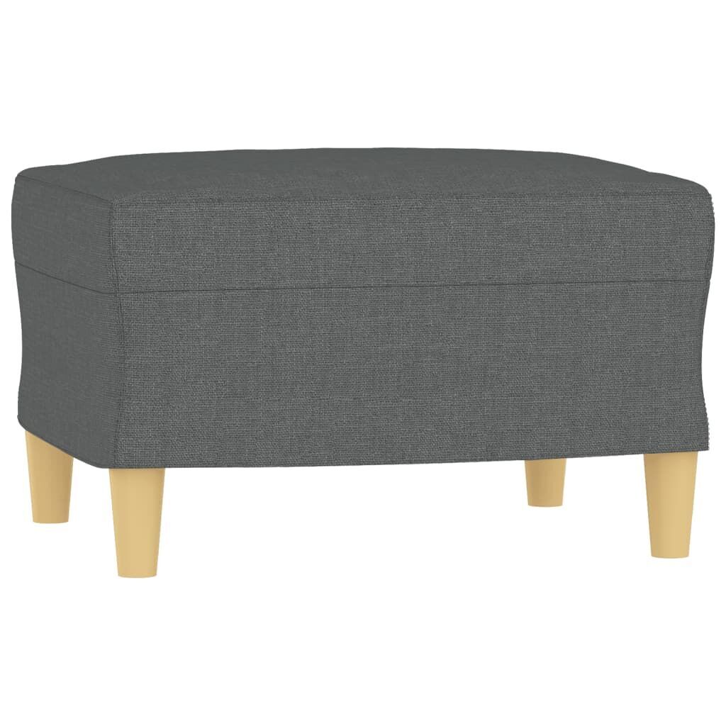 3 Piece Sofa Set with Cushions Dark Grey Fabric Price