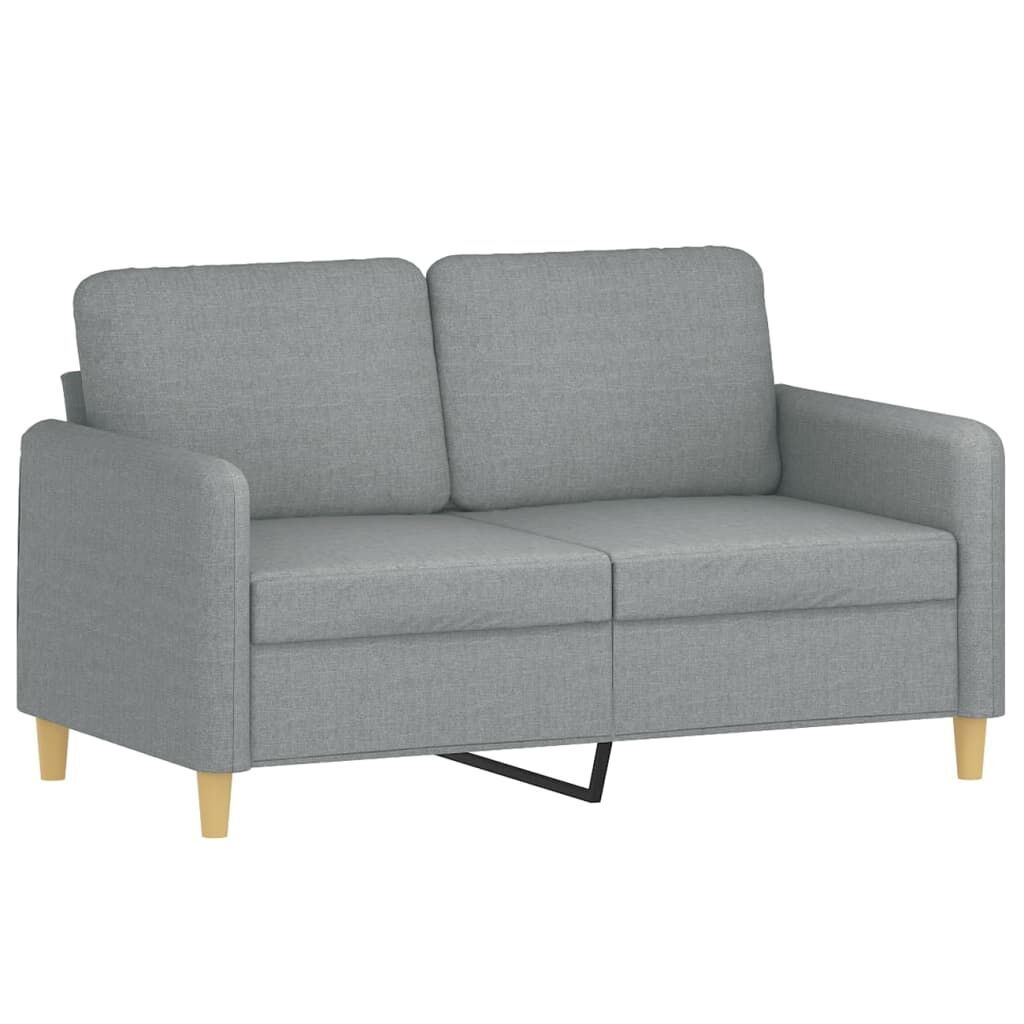 3 Piece Sofa Set with Pillows Light Grey Fabric Price